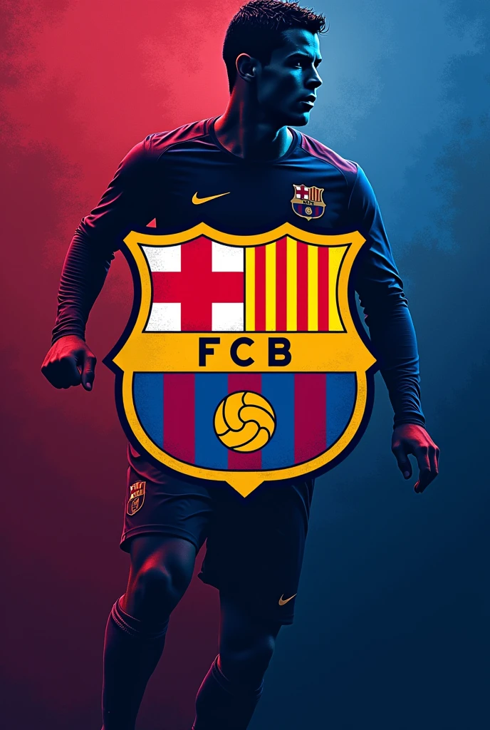 generate logo with cristiano ronaldo in barcelona name