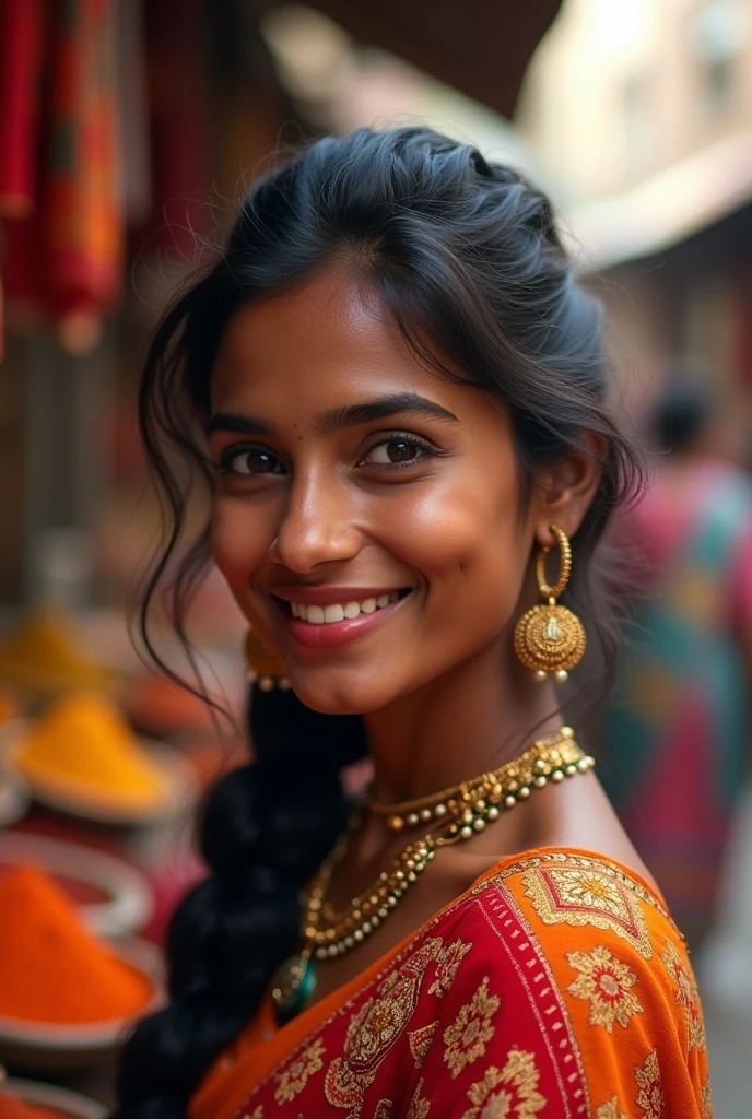 (photorealism:1.2), Indian, skin colour is black, beautiful, cute, chubby, 25 year old woman