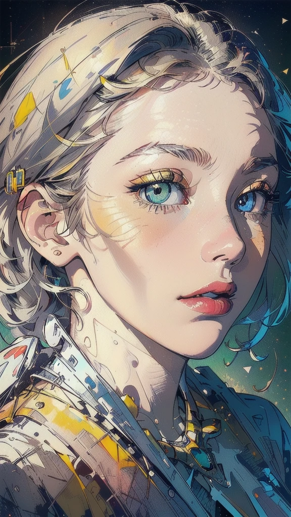 (((masterpiece, highest quality))),(((solo:1.2))),(((1girl:1.2))),32k wallpaper, very detailed, poster, vintage science fiction,((((bauhaus)))),(((abstract))),((((mid century modern)))),(((((portfolio))))),(((((Close-up))))),(((((bust up))))),((((more various angle)))),(((highlight))),((((heterochromia)))),(((complete. detailed face))),(((Extremely talented))),(((most complecated machine))),(((Overall colorfully))),((((((Absolutely gradation background)))))),