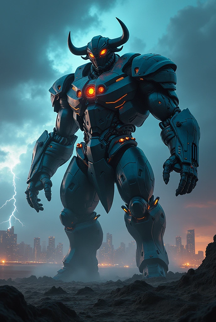 giant buff aloen supervillian with tech armor