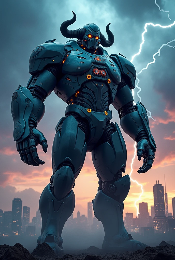 giant buff aloen supervillian with tech armor