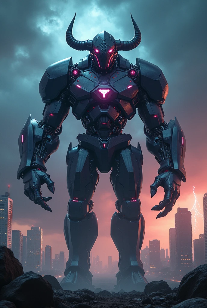 giant buff aloen supervillian with tech armor