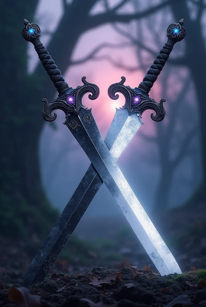 Double swords, black and white