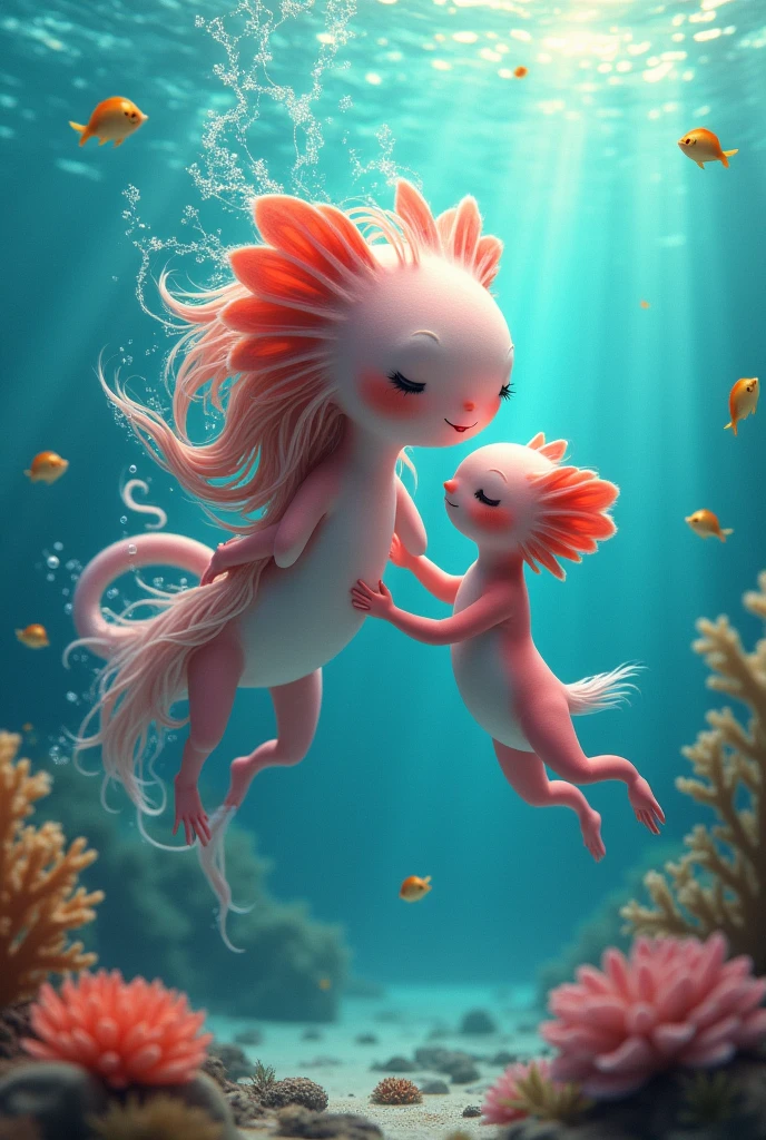 shy axolotl boy being dominated by his big and voluptuous girlfriend