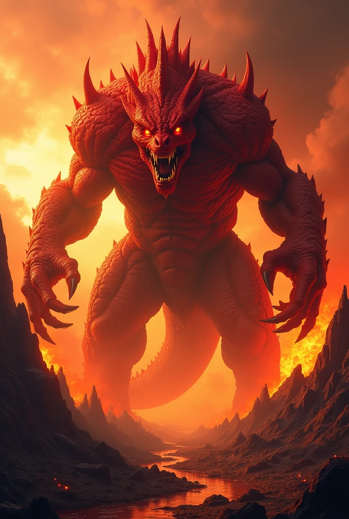 A large dangerous red monster