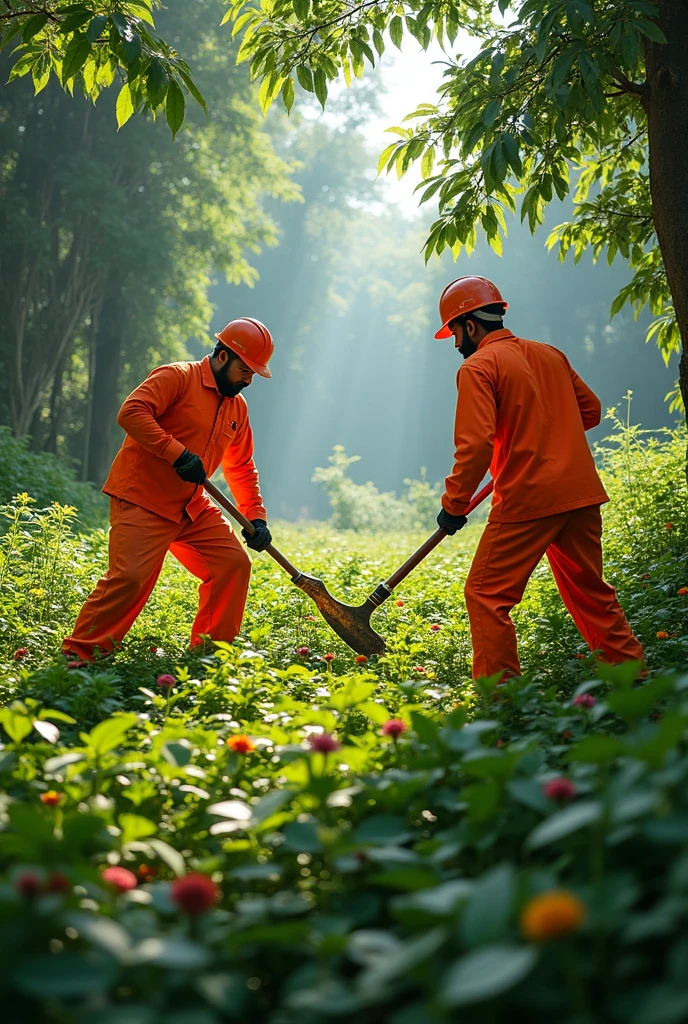 Surat municipal Corporation employees doing fight with Nature