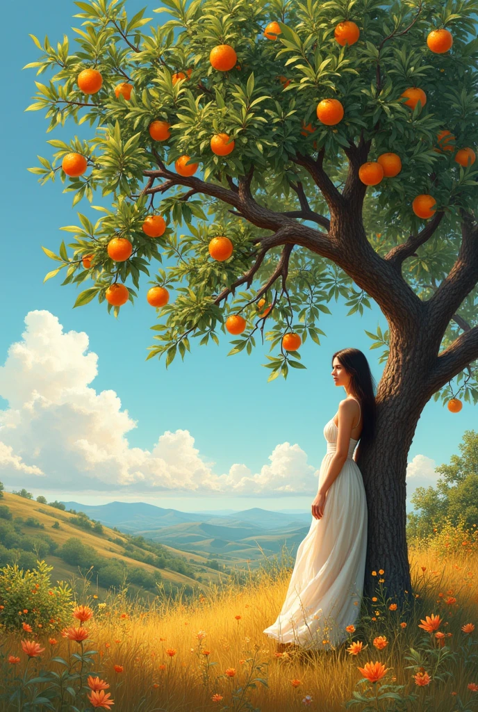  next to an orange tree without oranges