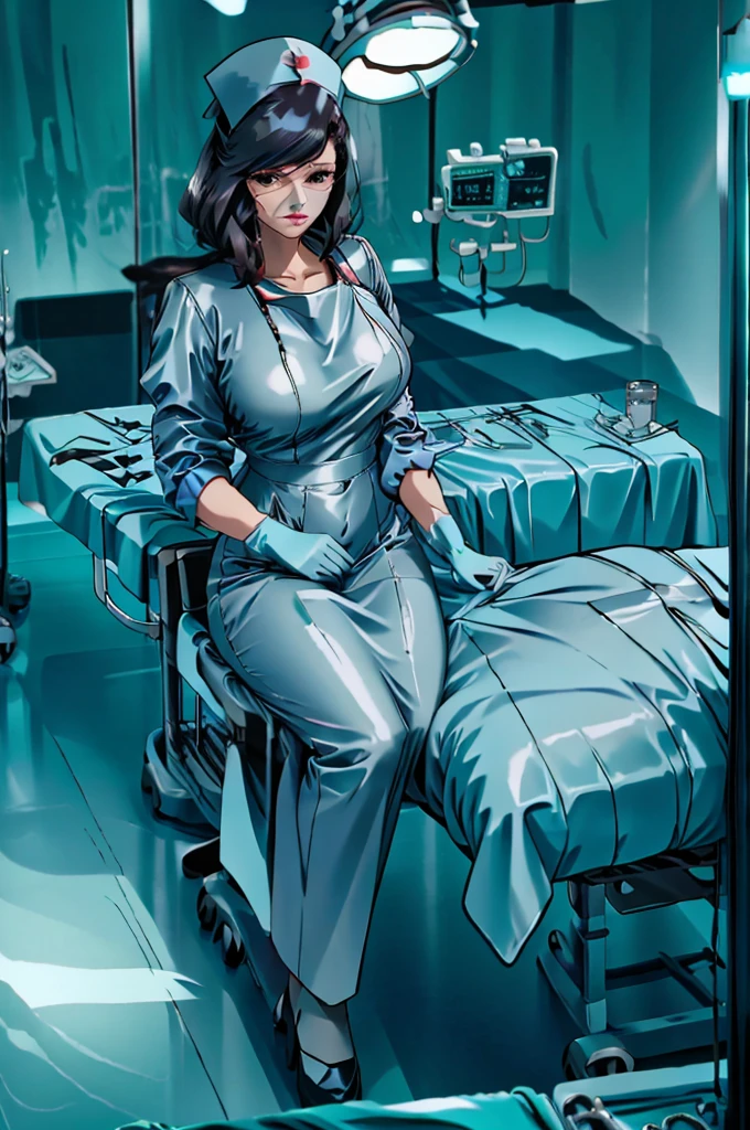 nurse uniform,hospital, latex nurse suit,nurses,busty,elbow gloves,labcoat,black hair woman,red eyes , gigantic ,medical instruments,asian nurse,two nurses,speculum,examination room,oversize ,big ass ,strap on, lay on table ,legs spreaded,giving birth,gyno chair , dentist,Milf,latex,black uniform,oversize breasts