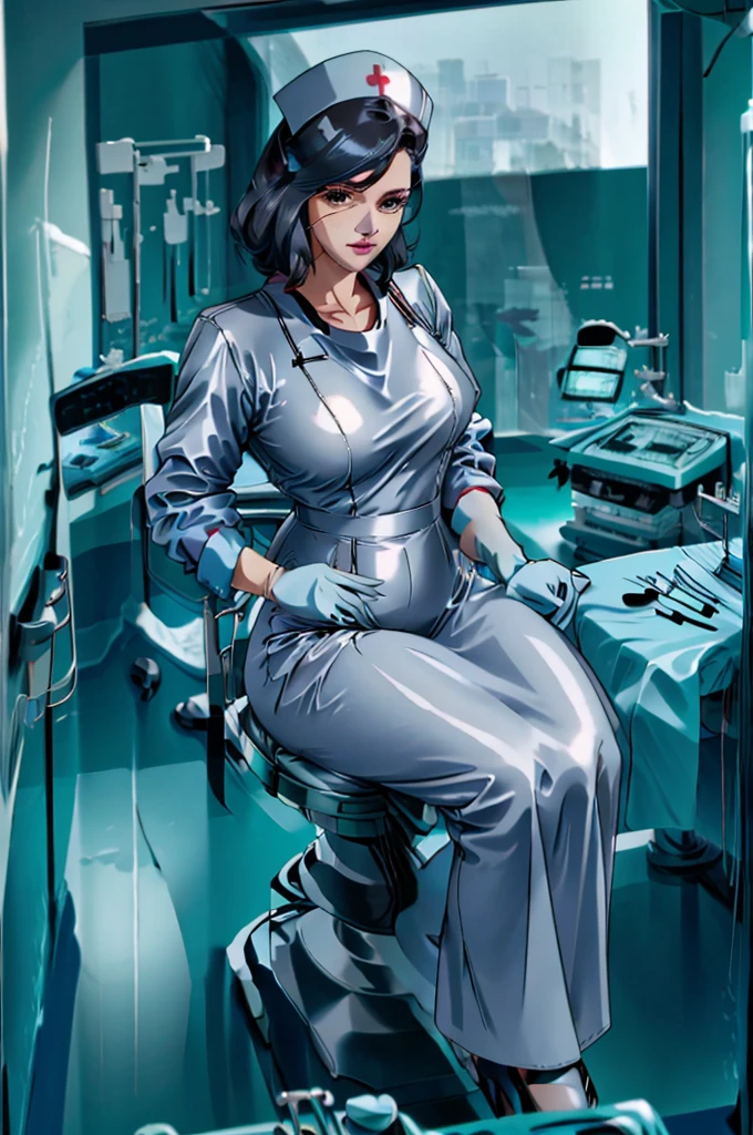 nurse uniform,hospital, latex nurse suit,nurses,busty,elbow gloves,labcoat,black hair woman,red eyes , gigantic ,medical instruments,asian nurse,two nurses,speculum,examination room,oversize ,big ass ,strap on, lay on table ,legs spreaded,giving birth,gyno chair , dentist,Milf,latex,black uniform,oversize breasts