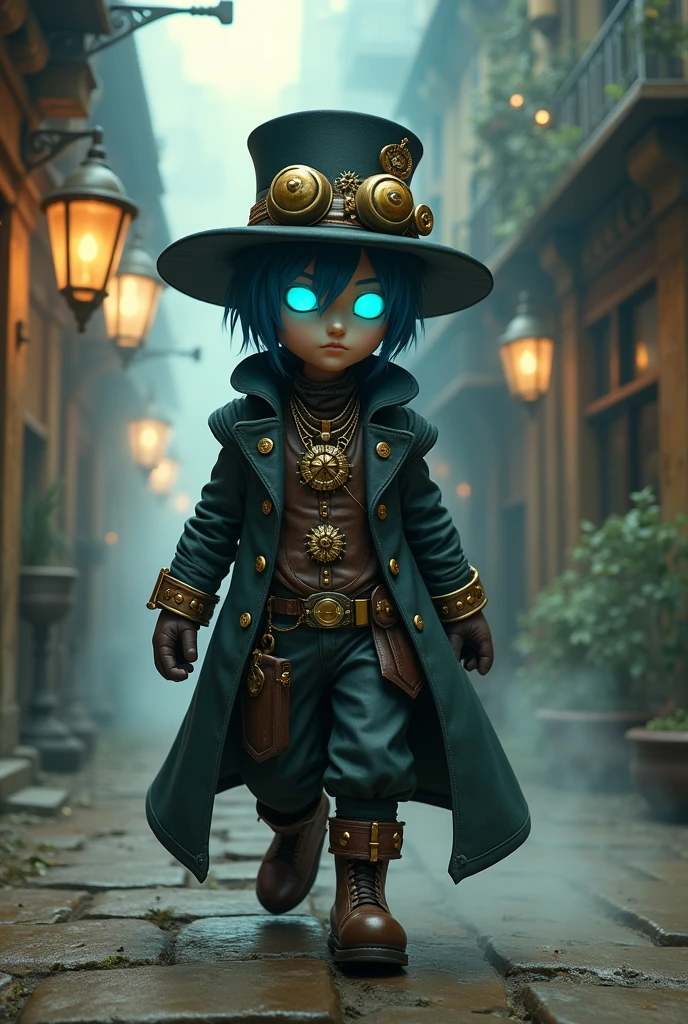 Phantom Golem.. Similar to the character Vivi from Final Fantasy IX but with a Steampunk clothing style.. it's a boy