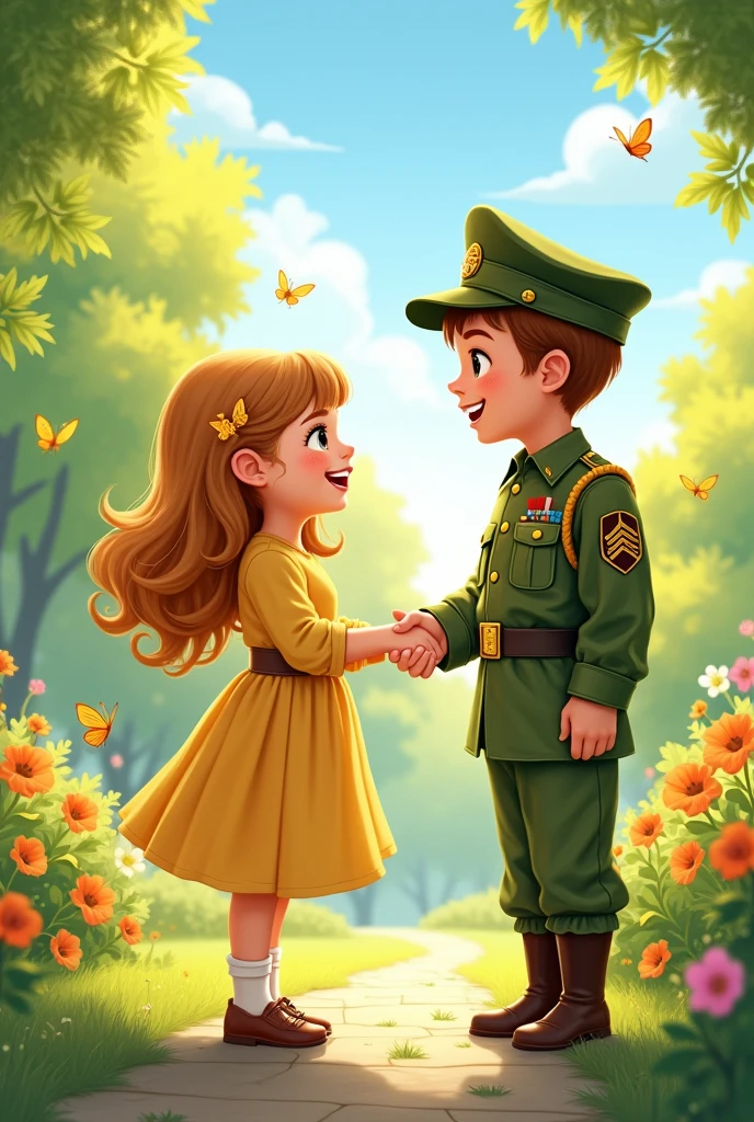 good morning a girl and amry boy 