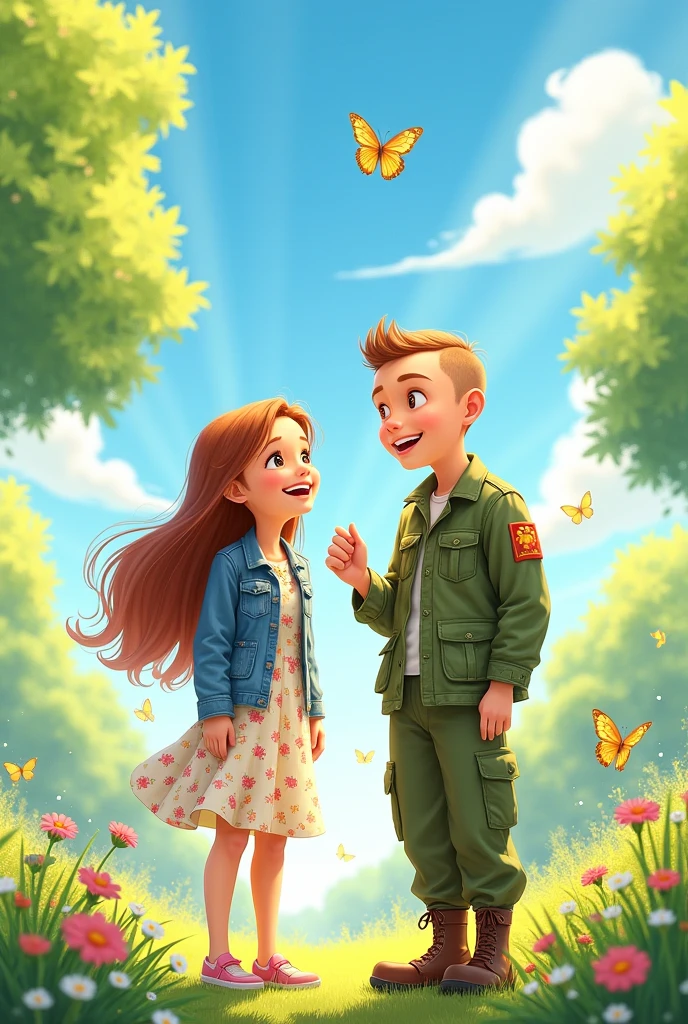 good morning a girl polis and amry boy 