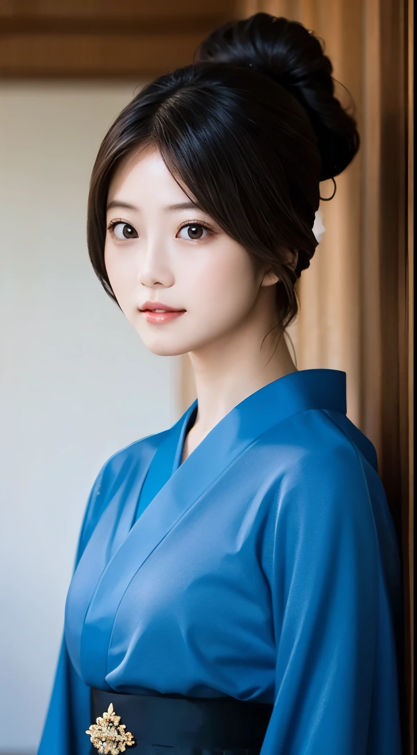 a portrait of a beautiful japanese woman front view