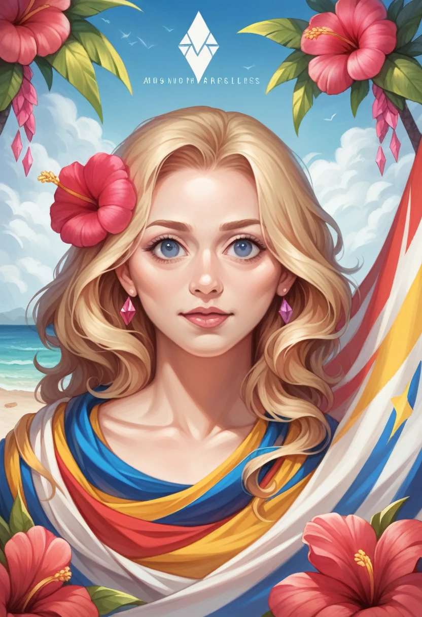 a beautiful detailed flag of malaysia, hibiscus flowers embroidered on the flag, diamond decorations with the name "wanzai" on the flag, 8k, photorealistic, highly detailed, intricate, realistic, vibrant colors, gorgeous, masterpiece, award-winning, exquisite craftsmanship, stunning, breathtaking, magnificent