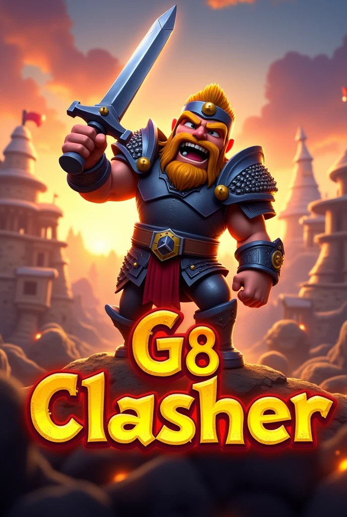 Thumbnail for clash of clans with G8 clasher name in front