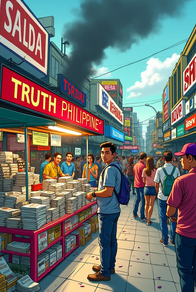 An easy political cartoon depicting your opinion about how Philippine media performs it's roles and functions in the Philippines which is a democratic country