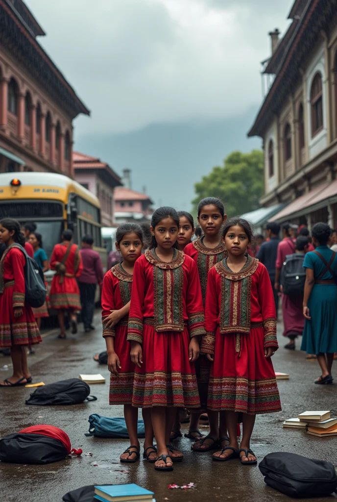 Nepali student girls doing bus accident 
