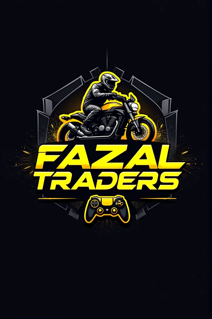 PROMPT
This is a gaming logo that features the name "FAZAL TRADERS" in a futuristic font and a yellow color. and motorcycle avtar, The logo also has a stylized controller icon and a logo in the logo. The logo is designed to be attractive and eye-catching, and to appeal to gaming enthusiasts and YouTube viewers. I hope you like it.
EDITING