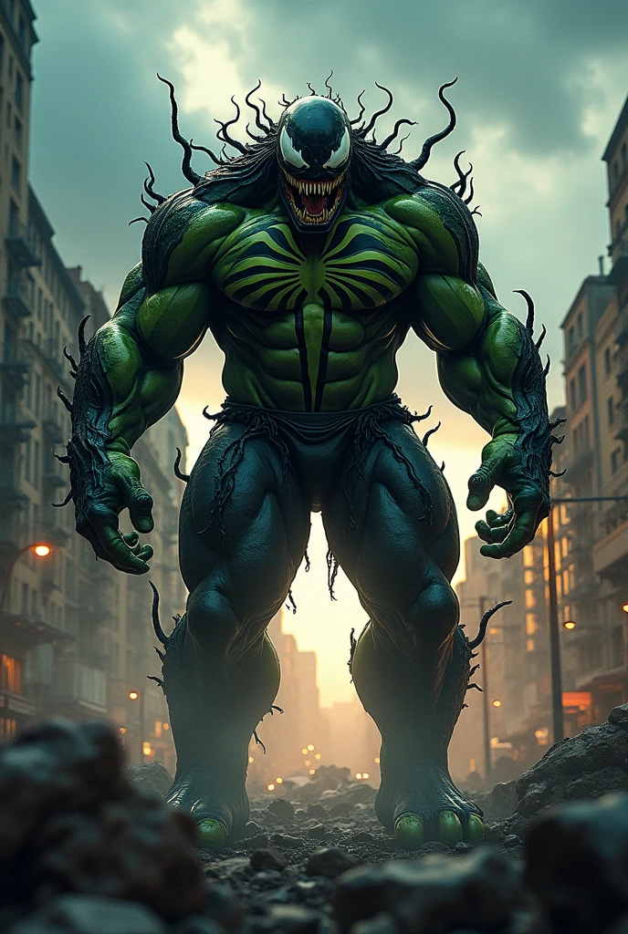 A terrifying monster, the fusion of Venom and Hulk Please make it live-action。And don't forget the Venom mark on your chest
