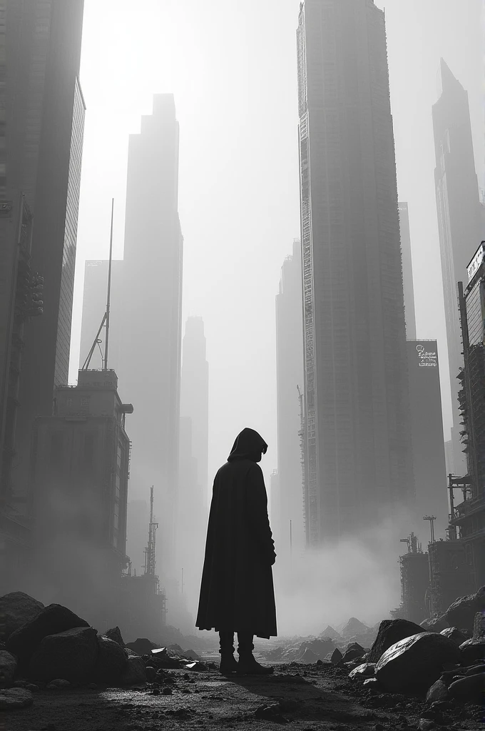 Future world Black and white picture for drawing