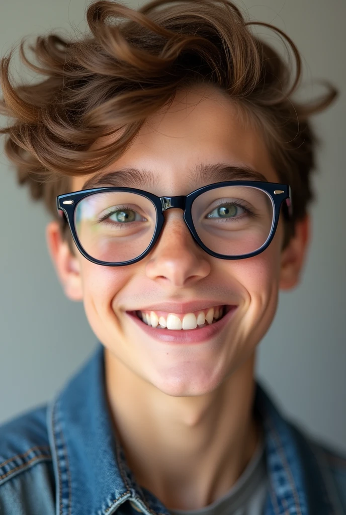 male　brown　Glasses　No background　youth