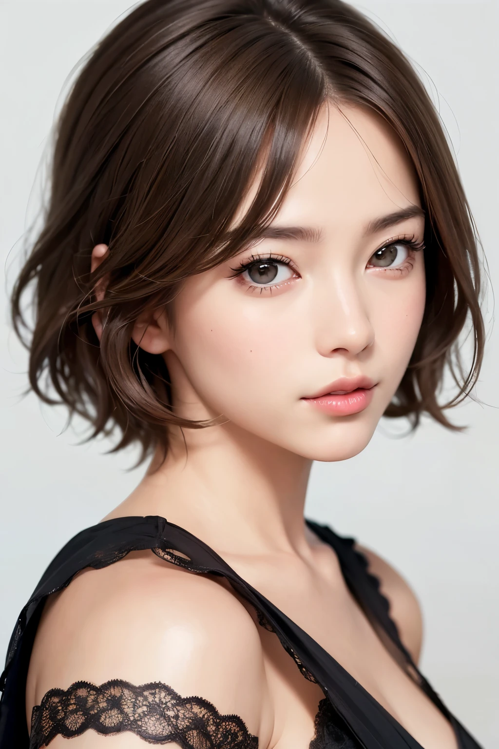 (masterpiece, Highest quality、Realisticに全てを詳細に美しく描画する、Very attractive adult beauty、Add strong highlights to the eyes、Look closely at the camera:1.4、A beautiful woman with mature charm、Ideal body type、Perfect Anatomy、Short Brunette Bob、Shiny Hair、Lip gloss),one person's, alone, 明るい茶色のShiny Hair,Realistic, Looking at the audience、Please tilt your head a little, Bright colored crystal light blue eyes, 短いShiny Hair、 chestの中央に穴が開いた白いタートルネックの服,chestの真ん中に丸い穴が開いたセクシーな白いタートルネックのニットセーター、とても大きなchestの谷間を見せる、 Beautiful glossy lips, Lip gloss,prohibit, Upper Body、Big eyes、eyelash、Face is a little red、Embarrassing)、((Italian road system in winter))、((Short hair with bangs、Big eyes、Give students a very strong highlight、{Huge|big|expensive|Mega} chest:2、とてつもなく大きなchest:2、Gazing at the audience、Very beautiful beauty、Listen carefully、Beautiful glossy lips、Beautiful long neck、Laugh a little、Beautiful Teeth、Laughing with your mouth open、Heart-shaped pupils))、28 years old、Very cute supermodel、{Huge|big|非常にbig|Mega} chest:2, chestの谷間:2、とても大きなchestの谷間を見せつける:2、A very picturesque background、Beautiful out-of-focus background、A wonderful sexiness filled with elegant charm、Very attractive and sexy style:2
