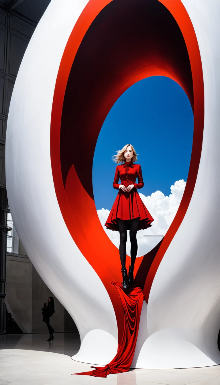 {With text:"Angel Fall":1.6},汉斯·哈同style,Heinrich Leffler (Heinrich Lefler) style,[模仿 Andy Goldsworthy 的style:0.9],[Anish Kapoor (Anish Kapoor) style]
(1 Girl:1.4),Cowboy shooting,Dynamic_angle