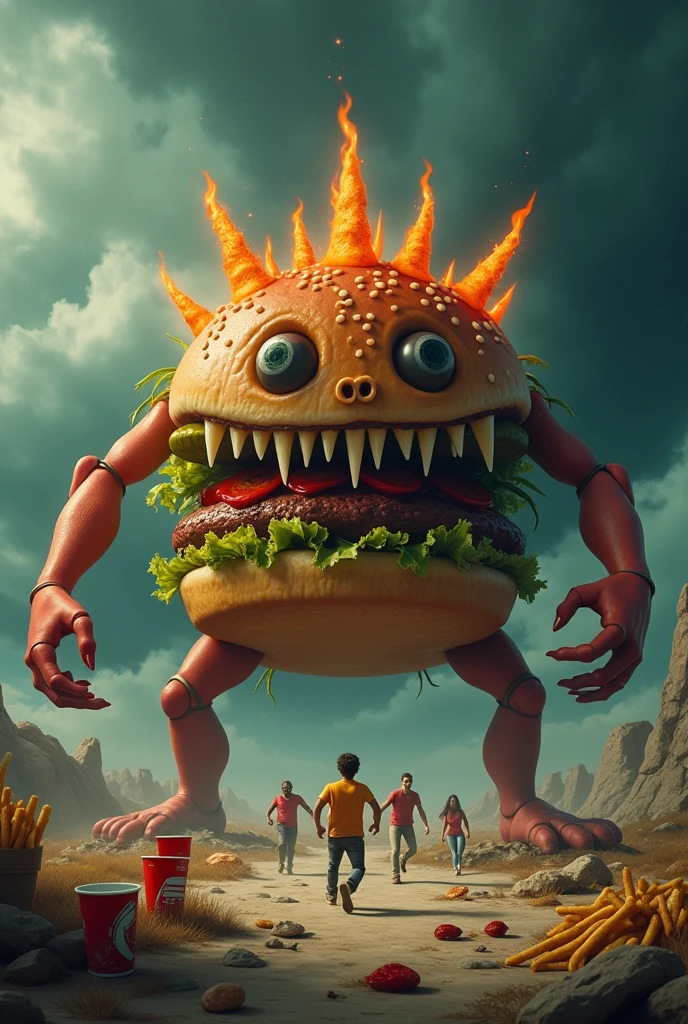 A big dangerous hamburger as a monster, Demon