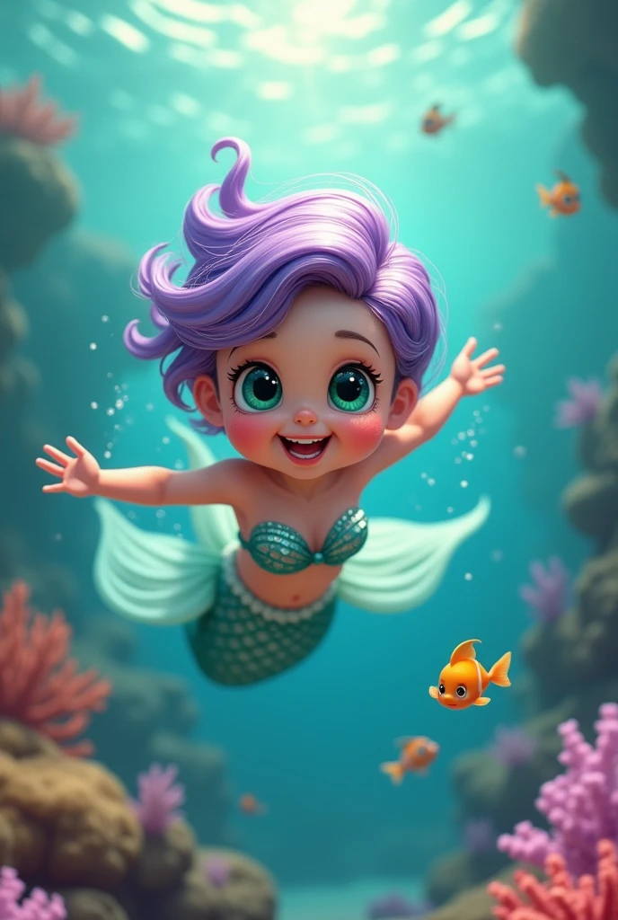 Bébé sirène qui sourit
