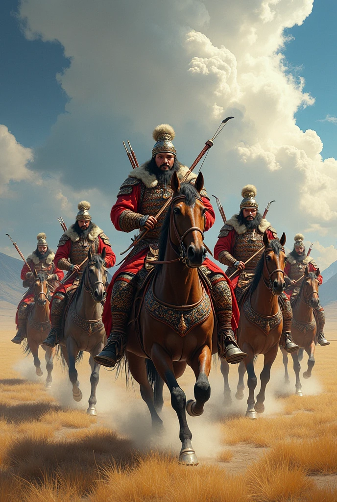 Generate mongols pictures as warriors in history