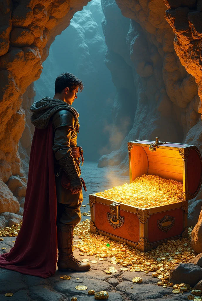 Rubies, golden coins, money and emeralds