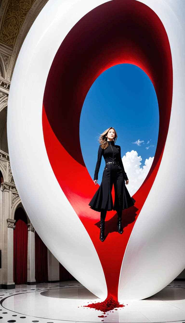 {With text:"Angel Fall":1.6},汉斯·哈同style,Heinrich Leffler (Heinrich Lefler) style,[模仿 Andy Goldsworthy 的style:0.9],[Anish Kapoor (Anish Kapoor) style]
(1 Girl:1.4),Cowboy shooting,Dynamic_angle