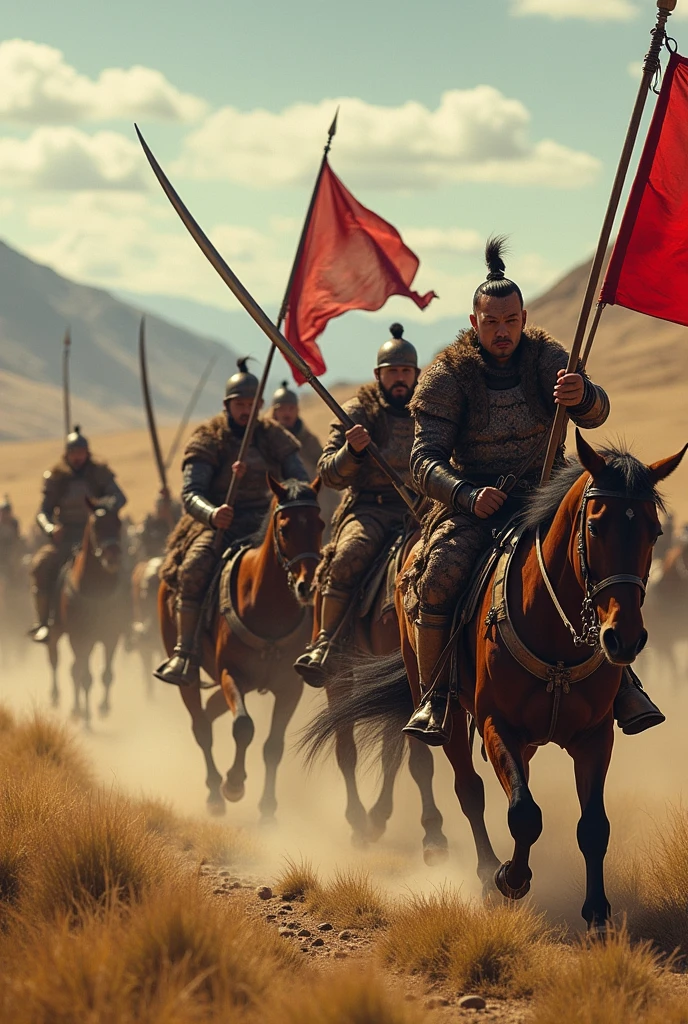 Generate mongols pictures as warriors in history