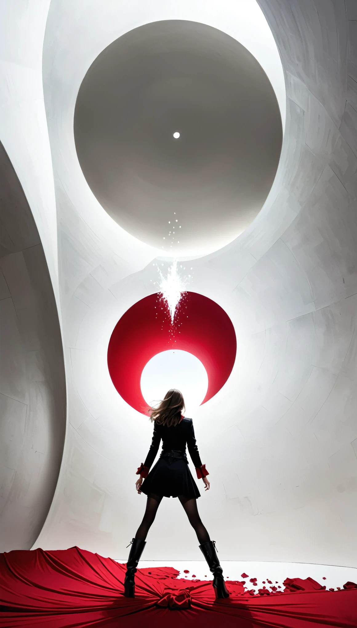 {With text:"Angel Fall":1.6},汉斯·哈同style,Heinrich Leffler (Heinrich Lefler) style,[模仿 Andy Goldsworthy 的style:0.9],[Anish Kapoor (Anish Kapoor) style]
(1 Girl:1.4),Cowboy shooting,Dynamic_angle