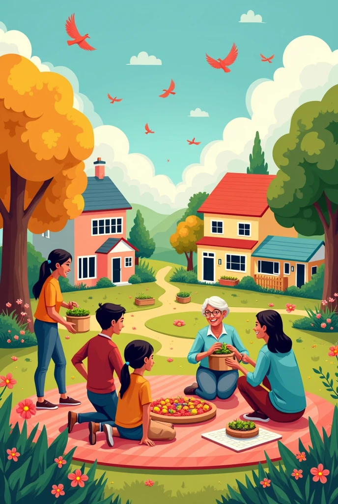 create basic drawing poster about community 

