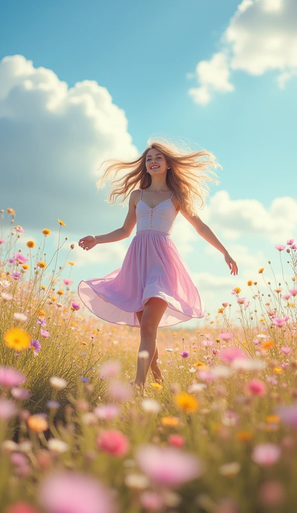 field of flowers, especially with soft colors, a feeling of lightness and hope.