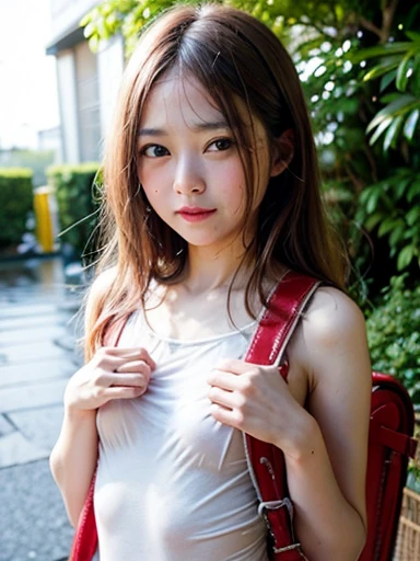 A girl wearing a school bag、garden、Shower、Heavy Rain、A cute girl standing in the rain、beautiful、small tops、Small panties、Short skirt、Straight、あなたの体にVery tight clothing、(Very tight clothing)、(No underwear)、(well-marked chest)、Nipples are visible、He ejaculated all over her body.、Facial、My whole body is wet with sperm、Love juice is flowing out