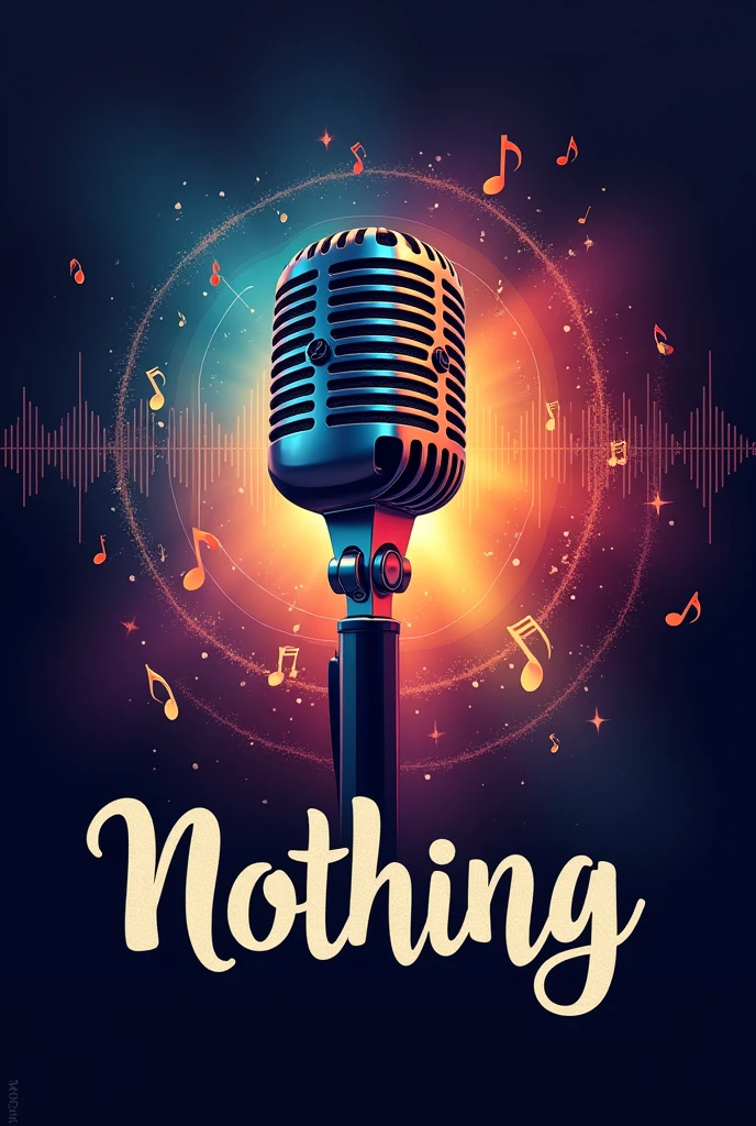 Logo Nothing text, ca hát, micro