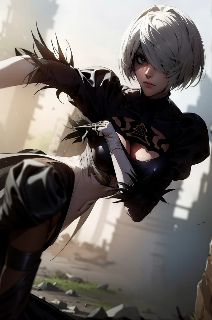 In the middle of the battle,nier,2b