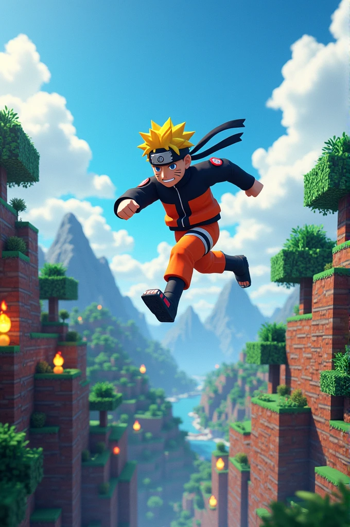 Minecraft Parkour with Naruto