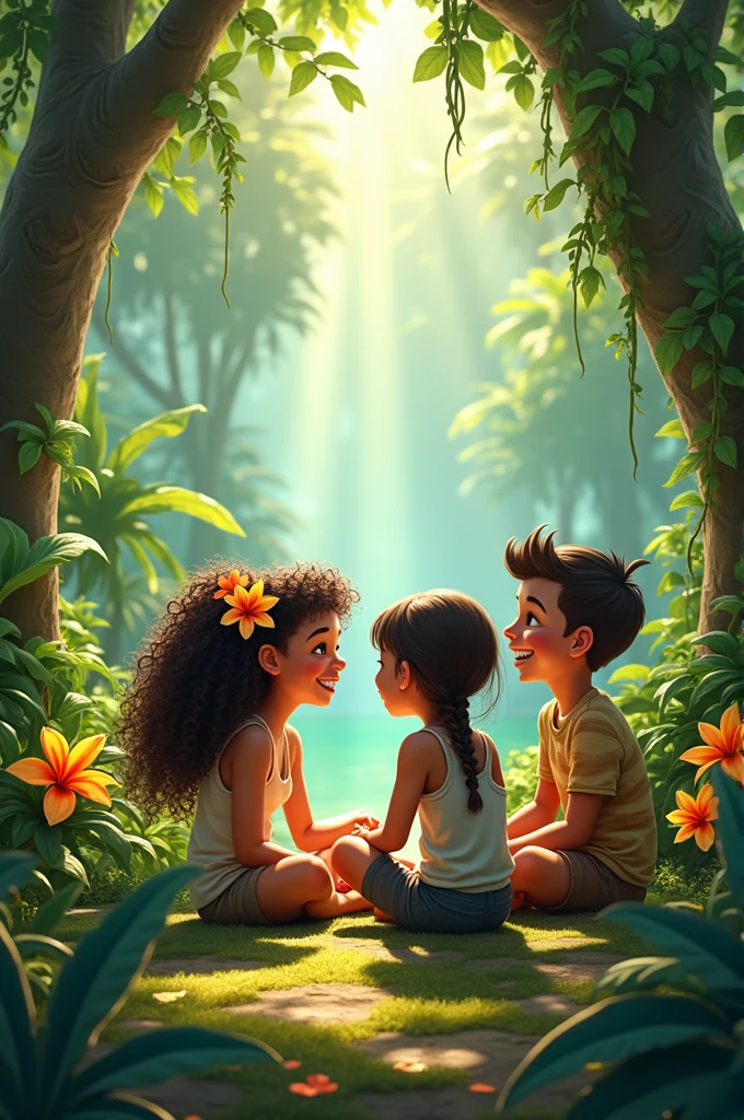 For friends 2girls to2 boys wake in jungle 