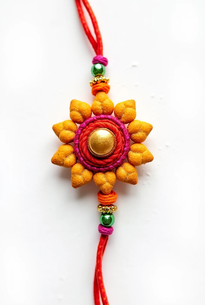 Create a rakhi image from papad process image with white baground