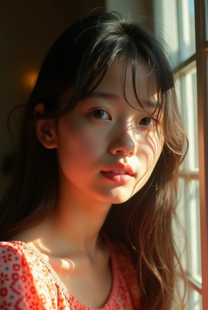 (((One girl from outside the window, Standing, Leaning forward))) Looking at Viewer
,perfectly shiny skin, ,25-years old
, , Vibrant photo, (masutepiece:1.2),(Extremely detailed),(8K:1.1),(Perfect Lighting,Best Quality,hight resolution,Original),(realistic photo shot:1.4),(tall image:1.5), ,High detailed skin,Shaded face, Soft lighting, (a small face),raw, 超A high resolution, Pores are visible,
,