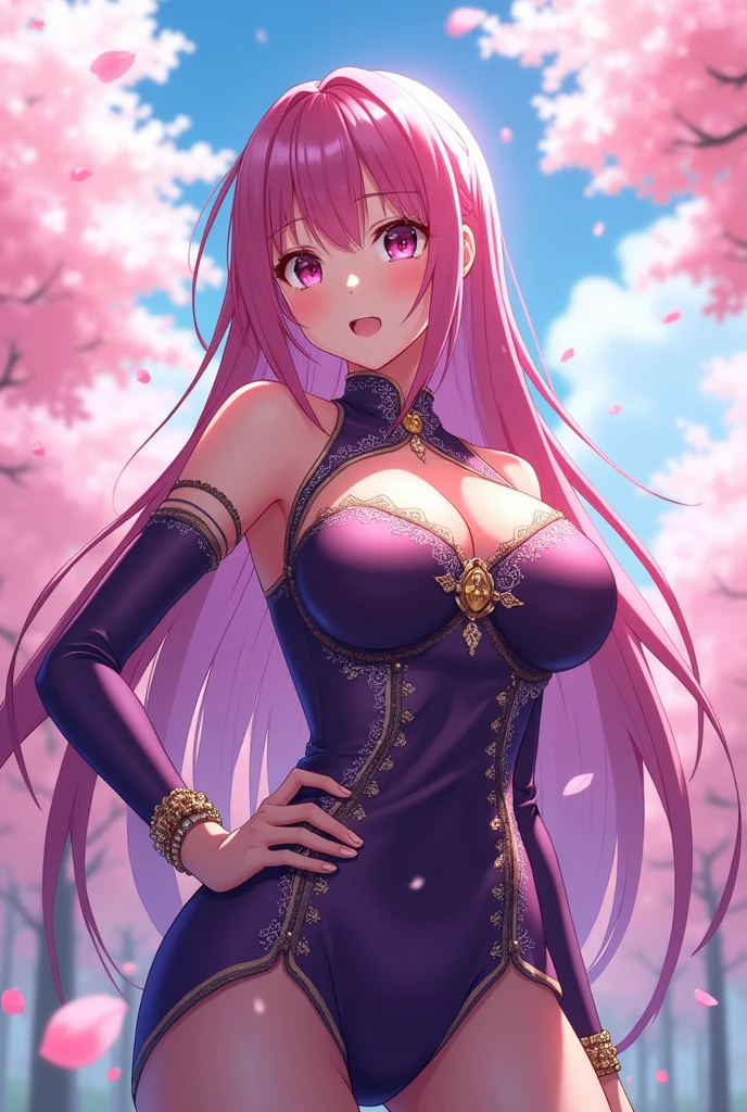 A anime girl with big boobs