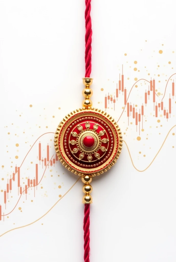 Create a rakhi image from stock market process image with white baground