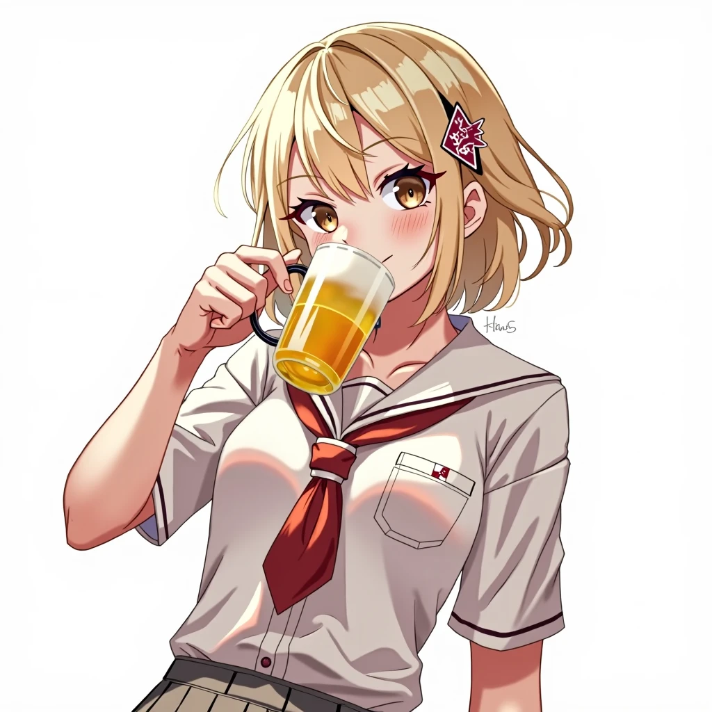 High quality、One person、金hair、すじhair、前hair、hair、decoration、Complex fabric、[upright],Virtual YouTuber,Concept Art,One person,1 female,Cowboy Shot,whole body,Beer's Perspective,White background,Simple Background,