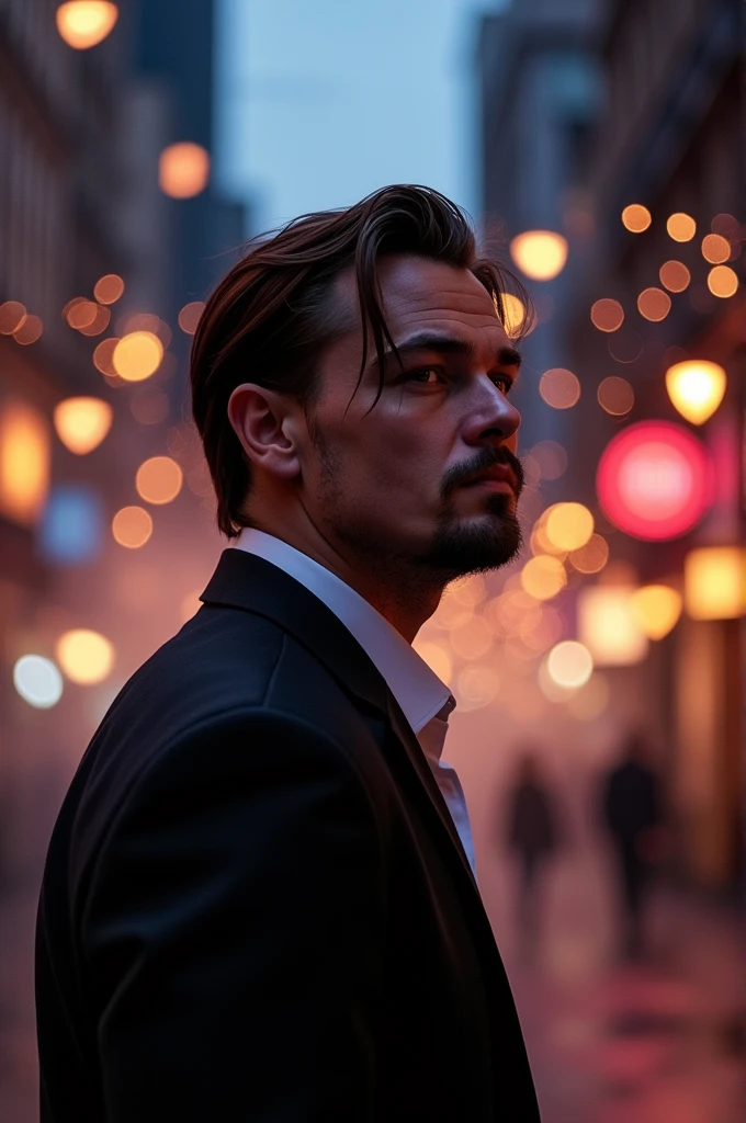 Handsome DiCaprio Maroon hair outsider
