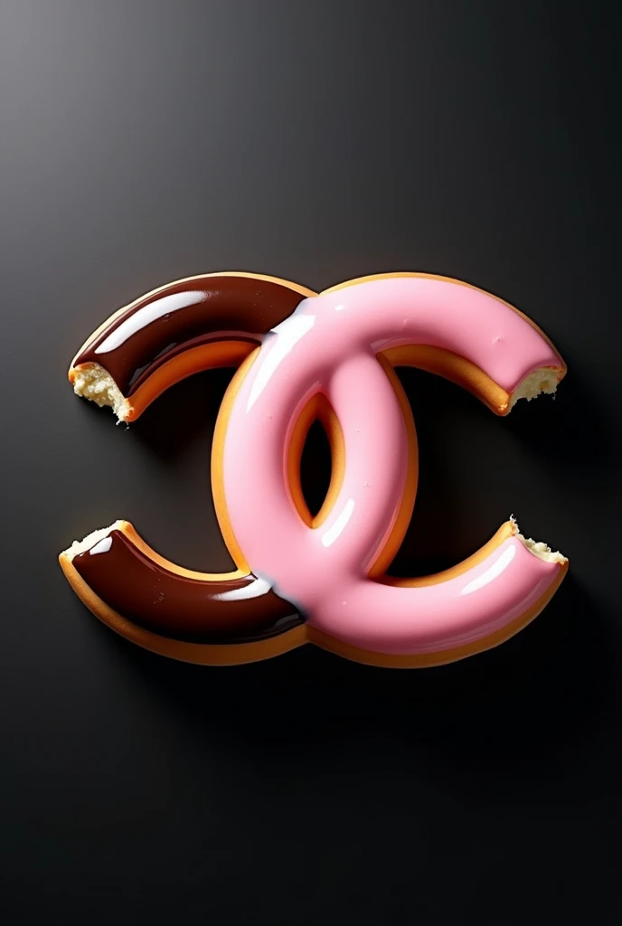 Coco chanel logo with 2 donuts bit into to create the c's