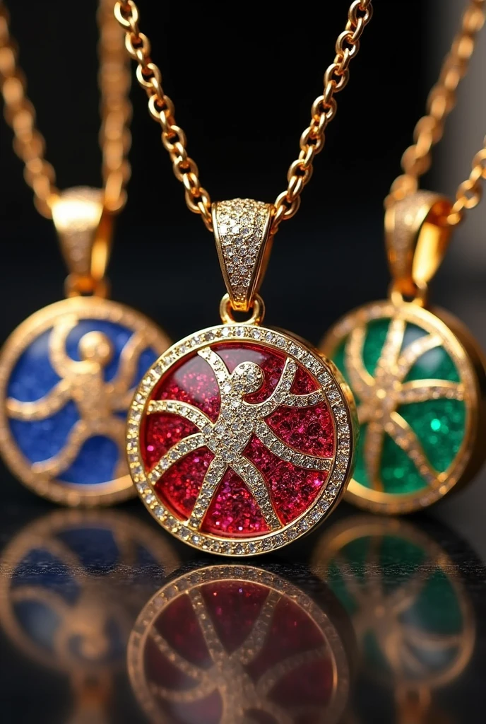 NBA logo designs into pendants of gold and colored diamond more designs