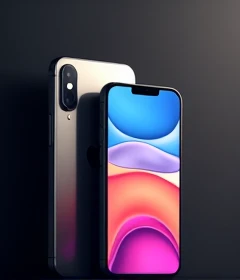 image of andriod and apple phones want to add them as a poster on my website also add black shade